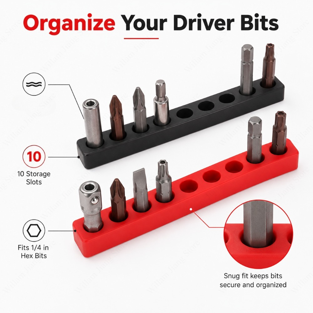 Workshop Tools Used - Opbergkoffers voor schroevendraaierbits, ontwerp met 10