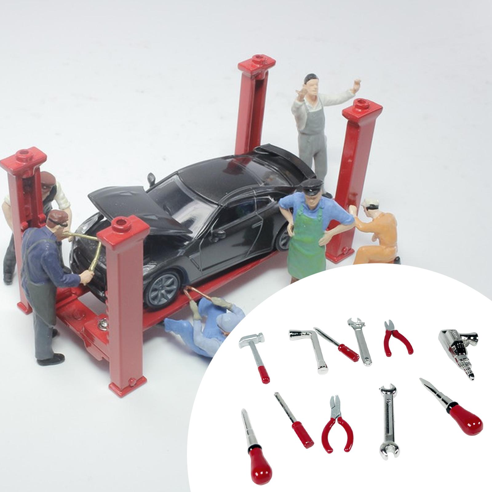 Workshop Tools Toy - 11 stuks autoreparatiegereedschap modellen 1:18 klassiek