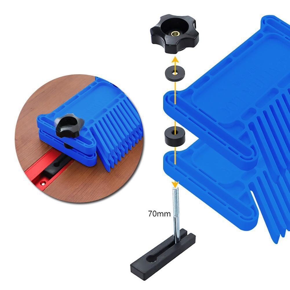 Workshop Tools And Safety - Blauw ABS Plastic Feather Board Set